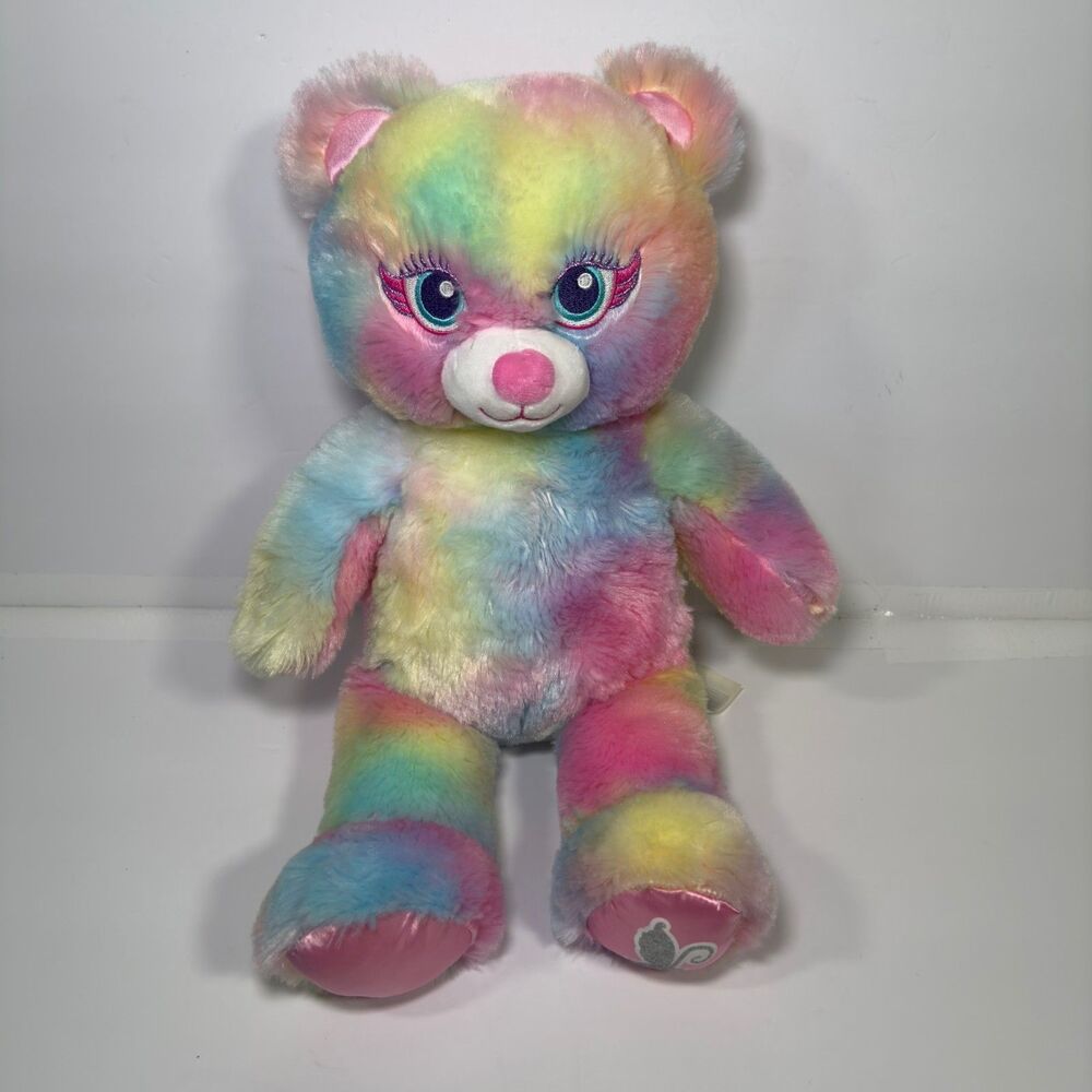Build A Bear Plush Fairy Friends Bear Pastel Tie Dye Stuffed Animal 16” BABW